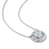 Thumbnail Image 3 of Aquamarine & Diamond Necklace 1/8 ct tw Round-Cut 10K White Gold 17&quot;