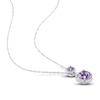 Thumbnail Image 3 of Amethyst & Diamond Necklace 1/5 ct tw Round-Cut 14K White Gold 17&quot;