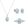 Thumbnail Image 1 of Sky Blue Topaz & White Lab-Created Sapphire Boxed Set Sterling Silver - Size 7