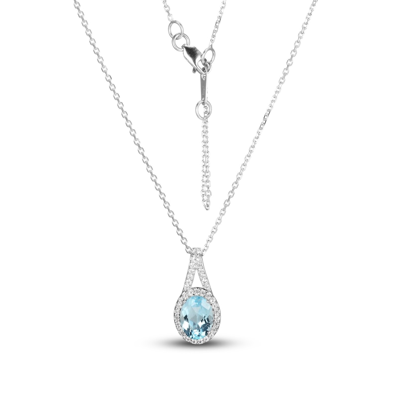 Main Image 2 of Sky Blue Topaz & White Lab-Created Sapphire Boxed Set Sterling Silver - Size 7