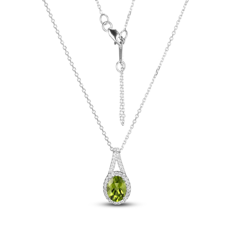 Main Image 2 of Peridot & White Lab-Created Sapphire Boxed Set Sterling Silver - Size 7