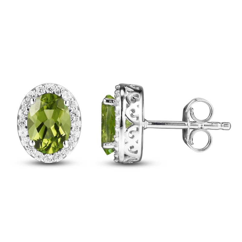 Main Image 3 of Peridot & White Lab-Created Sapphire Boxed Set Sterling Silver - Size 7