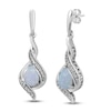 Thumbnail Image 1 of Lab-Created Opal & White Lab-Created Sapphire Drop Earrings Sterling Silver