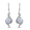 Thumbnail Image 2 of Lab-Created Opal & White Lab-Created Sapphire Drop Earrings Sterling Silver