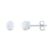 Thumbnail Image 1 of Lab-Created Opal Sphere Stud Earrings Sterling Silver