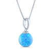 Thumbnail Image 3 of Blue Lab-Created Opal & White Lab-Created Sapphire Necklace Sterling Silver 18&quot;