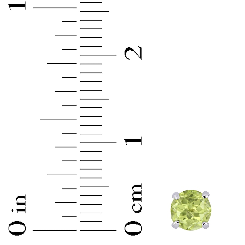 Peridot Stud Earrings 14K White Gold