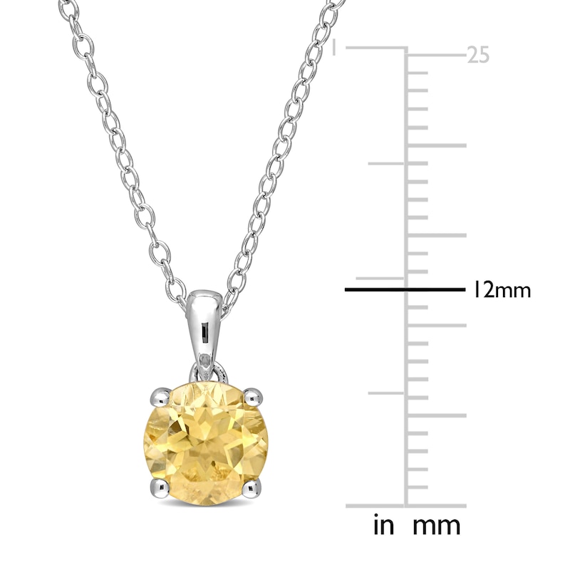 Citrine Necklace Sterling Silver 18"