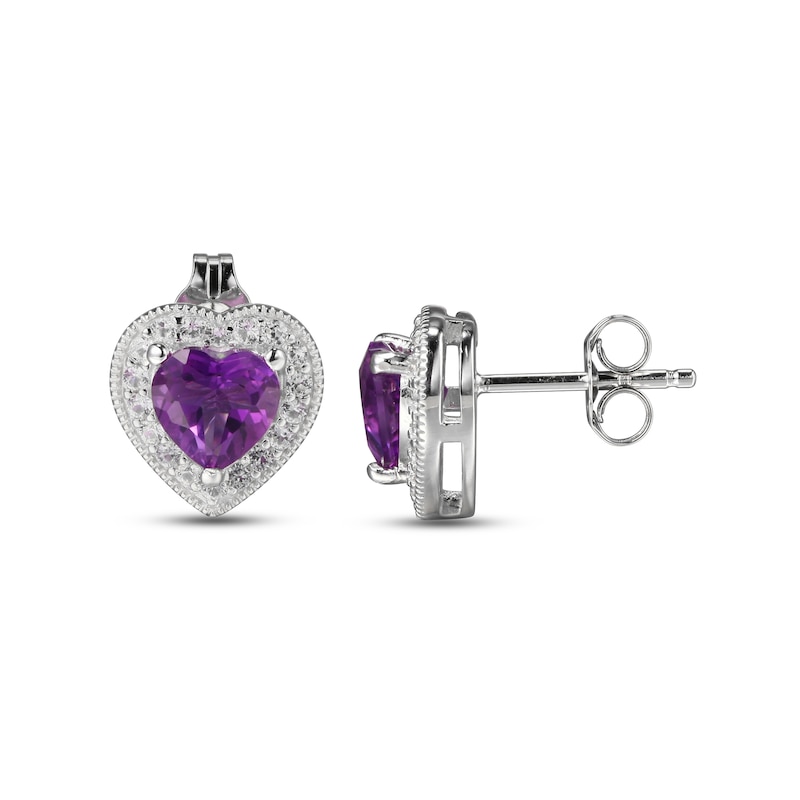 Amethyst & White Lab-Created Sapphire Boxed Set Sterling Silver - Size ...