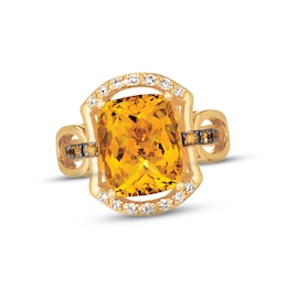 Le Vian Citrine Ring 1/5 ct tw Diamonds 14K Honey Gold