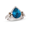 Thumbnail Image 1 of Le Vian Blue Topaz Ring 1/5 ct tw Diamonds 14K Vanilla Gold