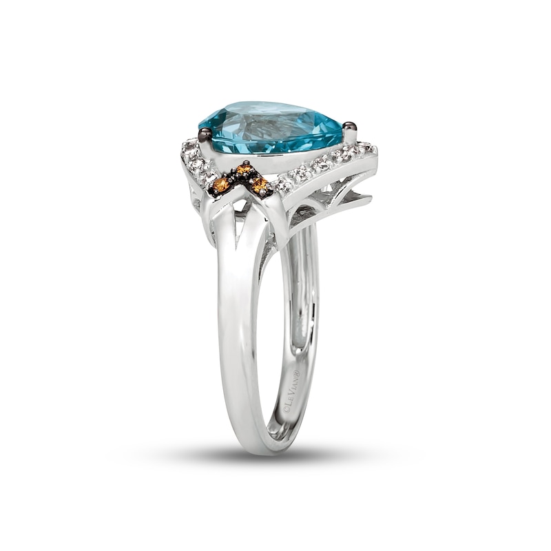 Main Image 2 of Le Vian Blue Topaz Ring 1/5 ct tw Diamonds 14K Vanilla Gold