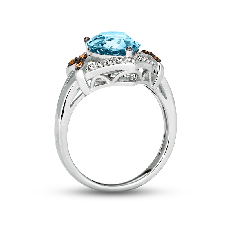 Main Image 3 of Le Vian Blue Topaz Ring 1/5 ct tw Diamonds 14K Vanilla Gold