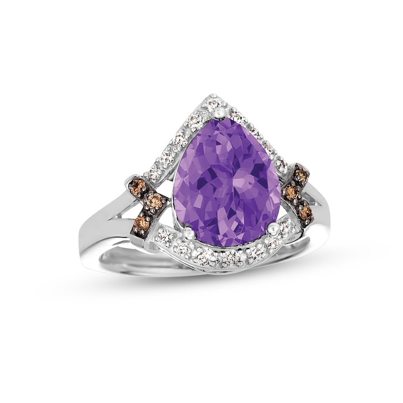 Main Image 1 of Le Vian Amethyst Ring 1/5 ct tw Diamonds 14K Vanilla Gold