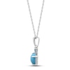 Thumbnail Image 2 of Turquoise & White Zircon Necklace Sterling Silver 18&quot;