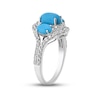 Thumbnail Image 1 of Turquoise & White Zircon Ring Sterling Silver
