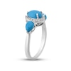 Thumbnail Image 1 of Turquoise & White Zircon Ring Sterling Silver