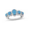 Thumbnail Image 1 of Turquoise & White Zircon Ring Sterling Silver