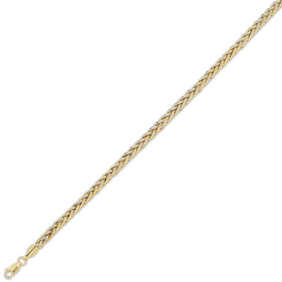 Diamond-Cut Hollow Palmier Chain Necklace 14K Yellow Gold 18"