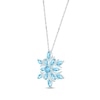 Thumbnail Image 1 of Marquise & Round-Cut Swiss Blue Topaz Snowflake Necklace Sterling Silver 18"