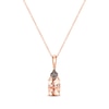 Thumbnail Image 1 of Le Vian Cushion-Cut Morganite Necklace 1/15 ct tw Diamonds 14K Strawberry Gold 20&quot;