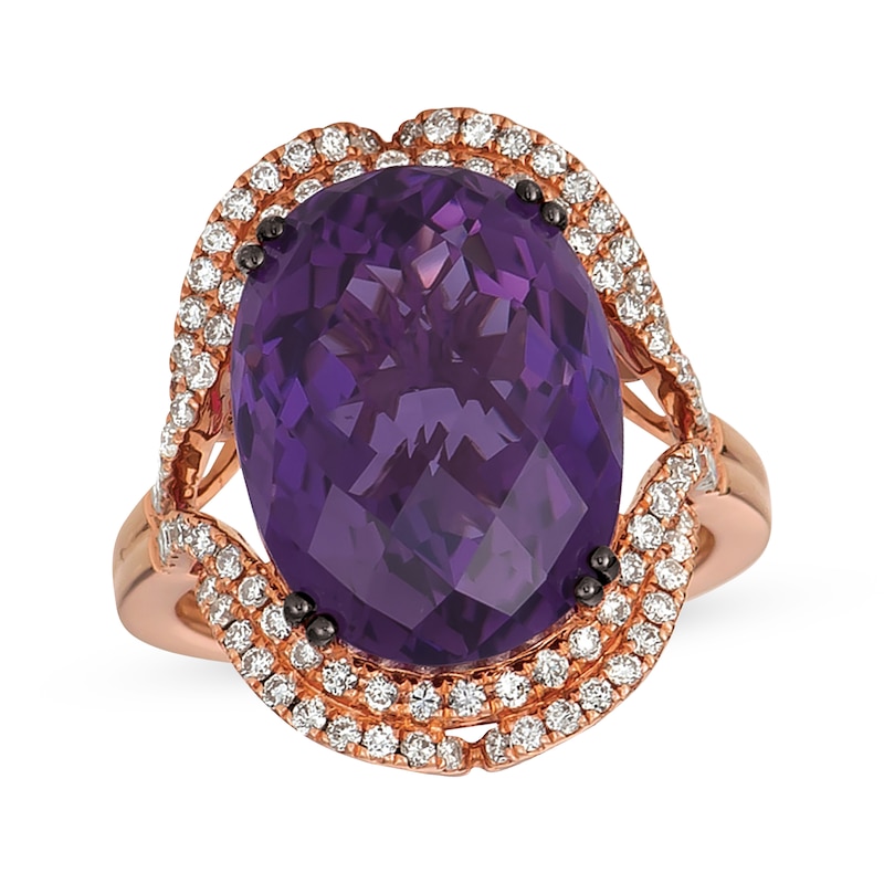 Main Image 1 of Le Vian Amethyst Ring 7/8 ct tw Diamonds 14K Strawberry Gold