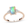 Thumbnail Image 0 of Cushion-Cut Opal & Diamond Ring 1/10 ct tw 10K Rose Gold