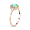 Thumbnail Image 1 of Cushion-Cut Opal & Diamond Ring 1/10 ct tw 10K Rose Gold