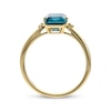 Thumbnail Image 2 of Emerald-Cut London Blue Topaz & Diamond Ring 10K Yellow Gold