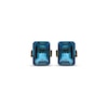 Thumbnail Image 2 of Emerald-Cut London Blue Topaz Stud Earrings 10K Yellow Gold