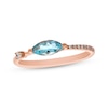 Thumbnail Image 1 of Marquise-Cut Aquamarine & Diamond Ring 1/15 ct tw 10K Rose Gold