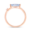 Thumbnail Image 2 of Marquise-Cut Aquamarine & Diamond Ring 1/15 ct tw 10K Rose Gold