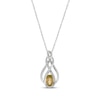 Thumbnail Image 1 of Oval-Cut Citrine & White Lab-Created Sapphire Necklace Sterling Silver 18&quot;