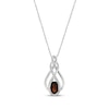 Thumbnail Image 1 of Oval-Cut Garnet & White Lab-Created Sapphire Necklace Sterling Silver 18&quot;