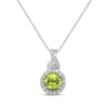 Thumbnail Image 1 of Round-Cut Peridot & White Lab-Created Sapphire Gift Set Sterling Silver