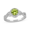 Thumbnail Image 2 of Round-Cut Peridot & White Lab-Created Sapphire Gift Set Sterling Silver