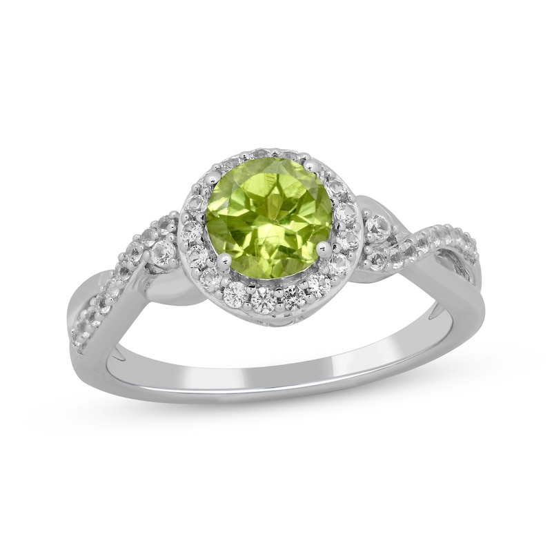 Round-Cut Peridot & White Lab-Created Sapphire Gift Set Sterling Silver