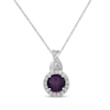 Thumbnail Image 2 of Round-Cut Amethyst & White Lab-Created Sapphire Gift Set Sterling Silver - Size 7