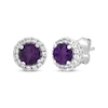 Thumbnail Image 4 of Round-Cut Amethyst & White Lab-Created Sapphire Gift Set Sterling Silver - Size 7