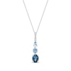 Thumbnail Image 1 of Multi-Shape Blue Topaz & White Lab-Created Sapphire Necklace Sterling Silver 18”