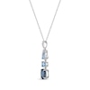 Thumbnail Image 2 of Multi-Shape Blue Topaz & White Lab-Created Sapphire Necklace Sterling Silver 18”