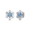 Thumbnail Image 1 of Round-Cut Swiss Blue Topaz Snowflake Stud Earrings Sterling Silver