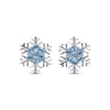 Thumbnail Image 2 of Round-Cut Swiss Blue Topaz Snowflake Stud Earrings Sterling Silver