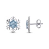 Thumbnail Image 3 of Round-Cut Swiss Blue Topaz Snowflake Stud Earrings Sterling Silver