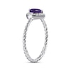 Thumbnail Image 2 of Heart-Shaped Amethyst & White Lab-Created Sapphire Ring Sterling Silver