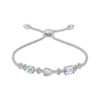 Thumbnail Image 1 of Multi-Gemstone Bolo Bracelet 1/5 ct tw Diamond Sterling Silver