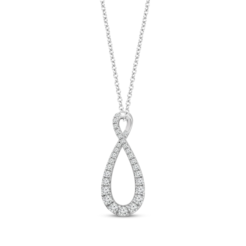 Main Image 1 of Lab-Grown Diamonds by KAY Looping Necklace 3/4 ct tw 14K White Gold 18”