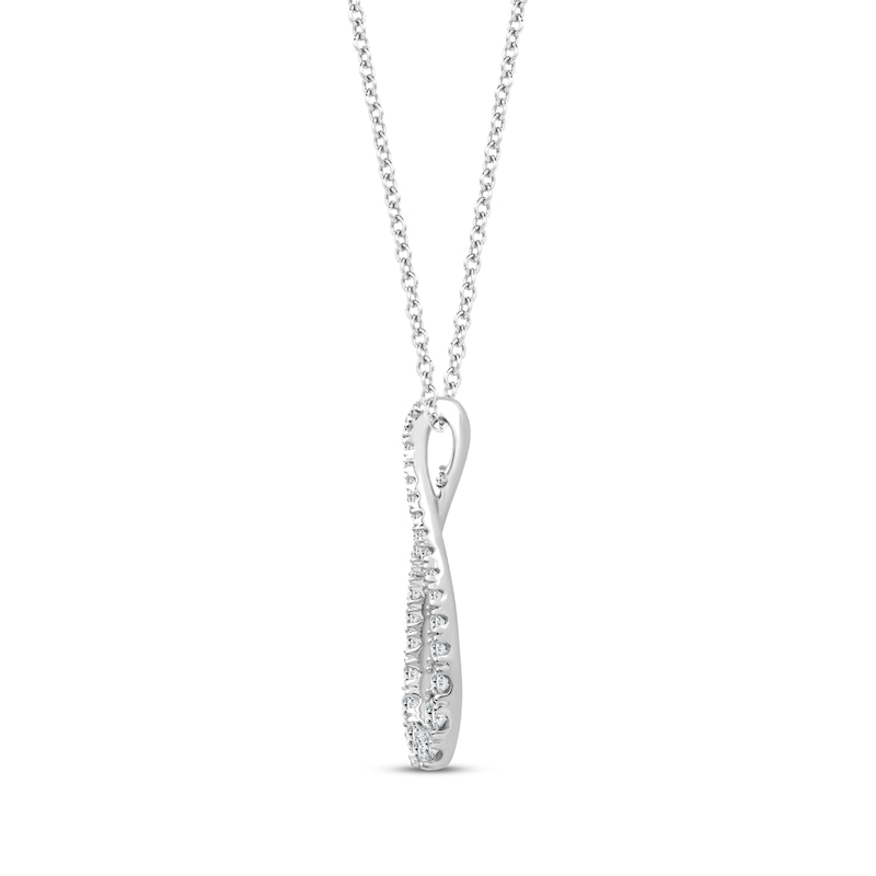 Main Image 2 of Lab-Grown Diamonds by KAY Looping Necklace 3/4 ct tw 14K White Gold 18”