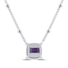 Thumbnail Image 3 of Cushion-Cut Amethyst Solitaire Necklace Sterling Silver 17”