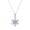 Thumbnail Image 1 of Round-Cut Swiss Blue Topaz Snowflake Necklace Sterling Silver 18”